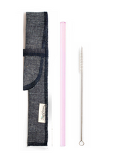 Load image into Gallery viewer, Single Classic Straw and Brush Set with a Sleeve (lots of colors) - Give Back Goods