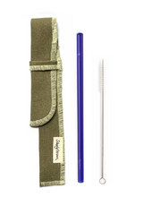 Load image into Gallery viewer, Single Classic Straw and Brush Set with a Sleeve (lots of colors) - Give Back Goods