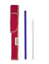Load image into Gallery viewer, Single Classic Straw and Brush Set with a Sleeve (lots of colors) - Give Back Goods