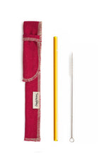 Load image into Gallery viewer, Single Classic Straw and Brush Set with a Sleeve (lots of colors) - Give Back Goods