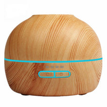 Load image into Gallery viewer, Light Wood Grained 300ml Wood Grained Essential Oil Diffuser with 7 Color LED Lights