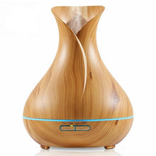 Load image into Gallery viewer, 400ml Light Wood Grain Vase Style Essential Oil Diffuser