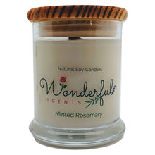 Load image into Gallery viewer, Wonderful Scents 12 oz Wood Wick Scented Candle Minted Rosemary