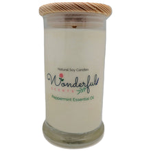 Load image into Gallery viewer, Wonderful Scents 21oz Peppermint Essential Oil Candle with Cotton Wick