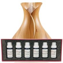 Load image into Gallery viewer, Wonderful Scents 400ml Light Wood Essential Oil Vase Diffuser Black Label Oil Gift Set