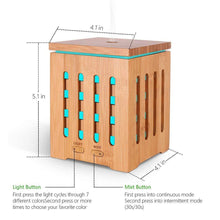 Load image into Gallery viewer, Wonderful_Scents_Real_Wood_Essential_Oil_Diffuser_200_ml_Dimensions and Function