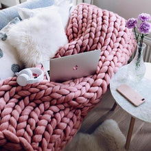 Load image into Gallery viewer, Handmade Warm Soft Chunky Knit Blanket For Home Lovers