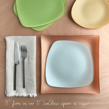 Load image into Gallery viewer, Set of 4 Recycled SeaGlass Form Plates-9" - Made in USA - Lead and Cadmium Free - Give Back Goods