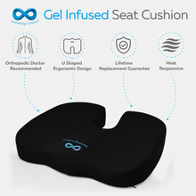 Load image into Gallery viewer, Everlasting Comfort Gel Infused Memory Foam Coccyx Seat Cushion