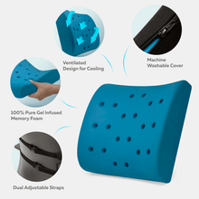 Load image into Gallery viewer, Everlasting Comfort Gel Infused Memory Foam Lumbar Support Back Cushion