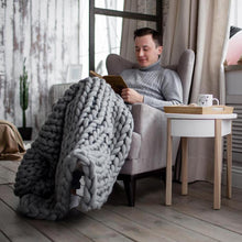 Load image into Gallery viewer, Handmade Warm Soft Chunky Knit Blanket For Home Lovers
