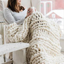 Load image into Gallery viewer, Handmade Warm Soft Chunky Knit Blanket For Home Lovers