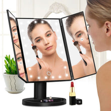 Load image into Gallery viewer, LED Touch Screen Makeup Mirror Tri Fold Magnifying With Lights Decoration For Home Lovers
