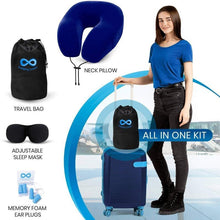 Load image into Gallery viewer, Everlasting Comfort Memory Foam Airplane Travel Pillow Kit