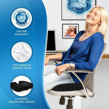 Load image into Gallery viewer, Everlasting Comfort Memory Foam Coccyx Seat Cushion for Office Chair
