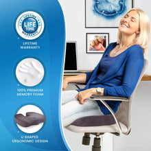Load image into Gallery viewer, Everlasting Comfort Memory Foam Coccyx Seat Cushion for Office Chair