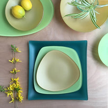 Load image into Gallery viewer, Set of 4 Recycled SeaGlass Form Plates-9" - Made in USA - Lead and Cadmium Free - Give Back Goods