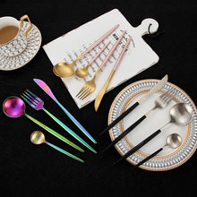 Load image into Gallery viewer, Luxury Stainless Steel 24-Piece Gold Silver Flatware Set Beauty For Home Decorations