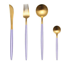 Load image into Gallery viewer, Luxury Stainless Steel 24-Piece Gold Silver Flatware Set Beauty For Home Decorations