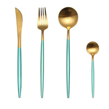 Load image into Gallery viewer, Luxury Stainless Steel 24-Piece Gold Silver Flatware Set Beauty For Home Decorations