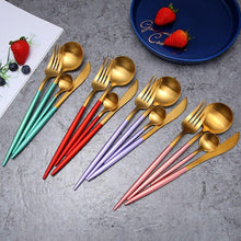 Load image into Gallery viewer, Luxury Stainless Steel 24-Piece Gold Silver Flatware Set Beauty For Home Decorations