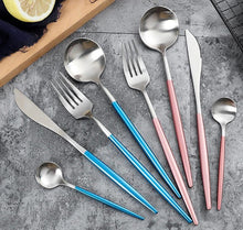 Load image into Gallery viewer, Luxury Stainless Steel 24-Piece Gold Silver Flatware Set Beauty For Home Decorations