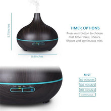 Load image into Gallery viewer, 300 ml Essential Oil Diffuser Dark Wood Grain Size