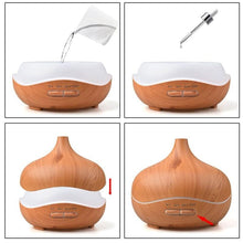 Load image into Gallery viewer, Operating the 300 ml Light Wood Grain Ultrasonic Aroma Essential Oil Diffuser