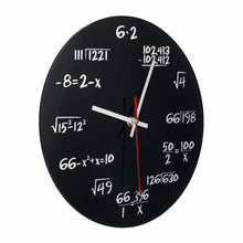 Load image into Gallery viewer, Matte Black Math Equations Wall Clock Beauty For Home Decorations