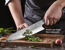 Load image into Gallery viewer, Nakiri Chef Damascus Steel Knife with 67 Layers and Unique Handle Beauty And Health For Cookers