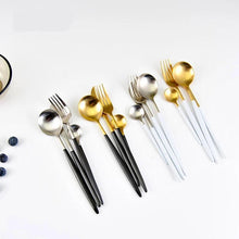 Load image into Gallery viewer, Luxury Stainless Steel 24-Piece Gold Silver Flatware Set Beauty For Home Decorations