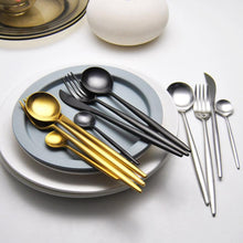 Load image into Gallery viewer, Luxury Stainless Steel 24-Piece Gold Silver Flatware Set Beauty For Home Decorations