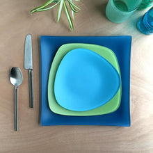 Load image into Gallery viewer, Set of 3- Recycled SeaGlass Place Setting- River Collection- Made in the USA- Lead and Cadmium Free - Give Back Goods