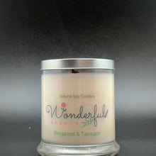 Load image into Gallery viewer, 12.5 oz Bergamot and Tarragon Soy Wax Status Jar Tin Lid
