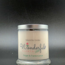 Load image into Gallery viewer, 12.5 oz Ginger and Frankincense Soy Wax Status Jar Tin Lid
