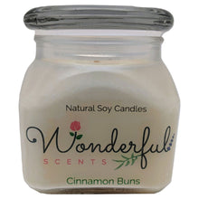 Load image into Gallery viewer, 12oz Scented Bakery Jar Candle Cinnamon Bun Cotton Wick Glass Lid
