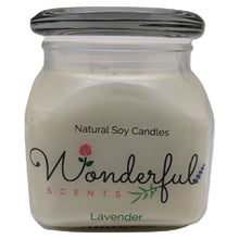 Load image into Gallery viewer, 12oz Scented Bakery Jar Candle Lavender Cotton Wick Glass Lid
