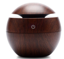 Load image into Gallery viewer, Dark Wood Grained130 ml Ultrasonic Cool Mist Essential Oil Diffuser with LED
