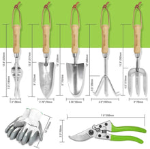 Load image into Gallery viewer, Garden Tools Set Gardening Gloves, Pruning Shear And Stainless Steel Hand Digging Tool Heavy Duty Kit
