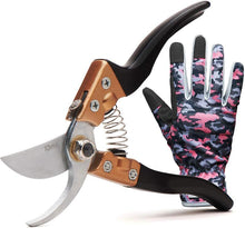 Load image into Gallery viewer, Bypass Pruning Shears With Premium Gloves Prune Hard Branches Of Trees And Shrubs Garden Tool For Grower
