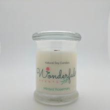 Load image into Gallery viewer, 8 oz Minted Rosemary Soy Wax Candle with Wood Wick Status Jar

