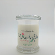Load image into Gallery viewer, 8 oz Sage Leaf Soy Wax Candle with Wood Wick Status Jar
