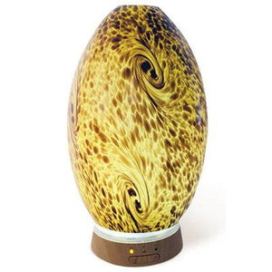 Amber Glass - Ultrasonic Diffuser Subtle Lighting Through Colored Art Glass Creates Beautiful Ambience For Home Decorates