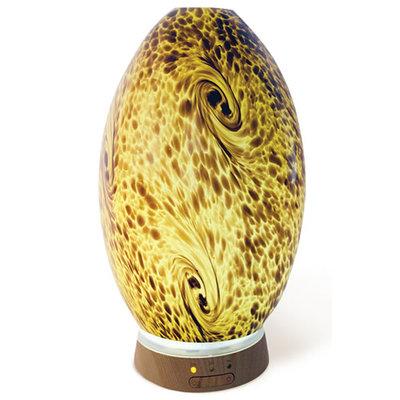 Amber Glass - Ultrasonic Diffuser Subtle Lighting Through Colored Art Glass Creates Beautiful Ambience For Home Decorates