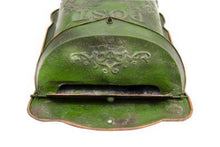 Load image into Gallery viewer, Green Embossed Tin "Post" Letter Box, Top

