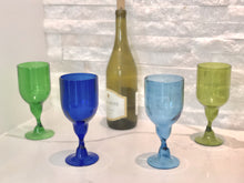 Load image into Gallery viewer, Set of 4 Repurposed Bordeaux Goblet glasses, choose your color, Made in the USA, Save our landfills! - Give Back Goods
