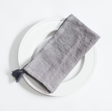 Load image into Gallery viewer, Set of 4 Hand Woven, Stone Washed Linen Tasseled Dinner Napkins Beauty And Health For Cookers
