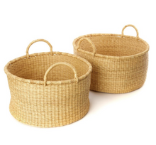Load image into Gallery viewer, Set Of 2 Nesting Baskets Handwoven Elephant Grass Fair Trade Eco-Friendly Decoration For Home Lovers
