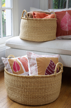 Load image into Gallery viewer, Set Of 2 Nesting Baskets Handwoven Elephant Grass Fair Trade Eco-Friendly Decoration For Home Lovers

