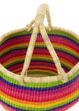 Load image into Gallery viewer, Handwoven Rainbow Bolga Basket Elephant Grass Eco-Friendly Decoration For Home Lovers
